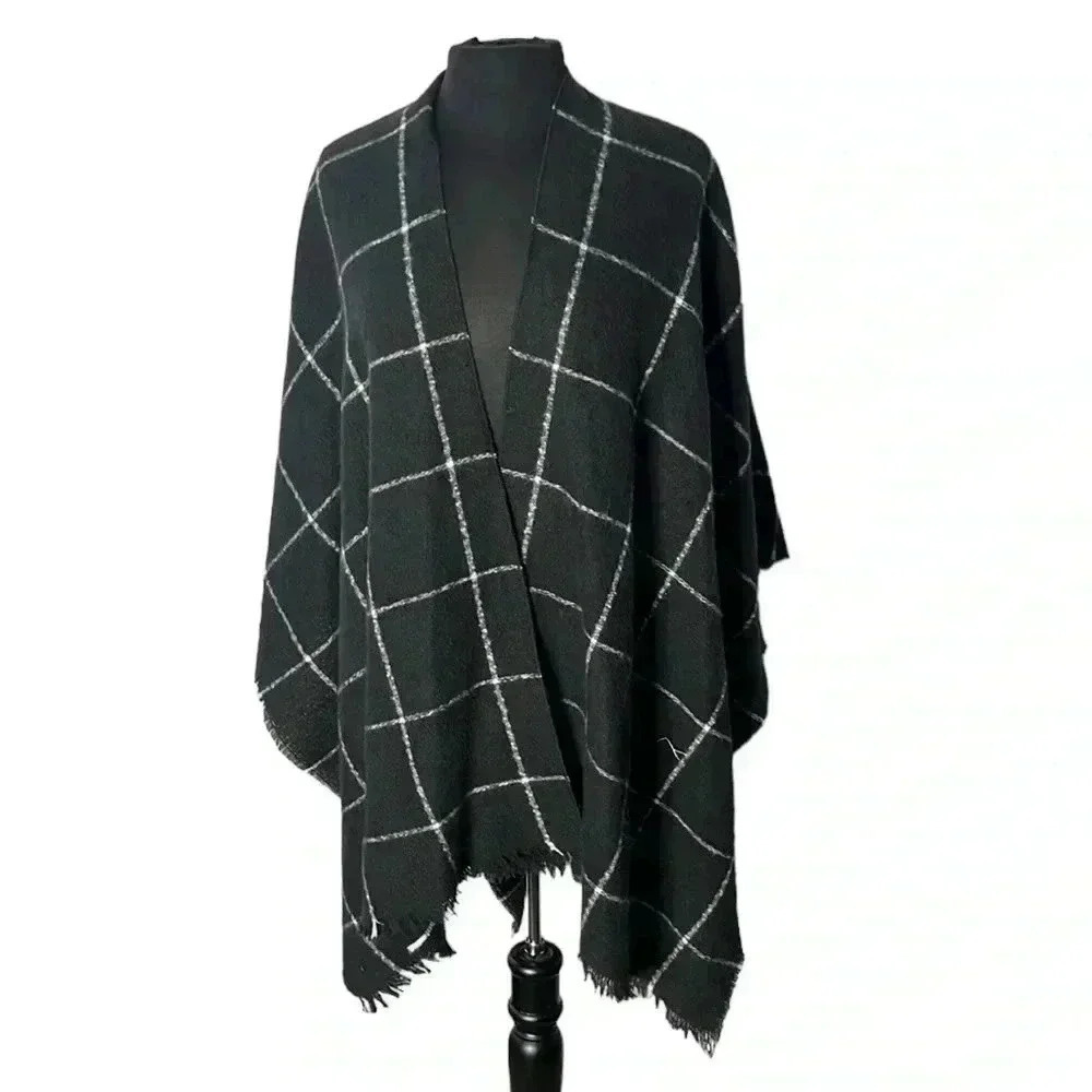 Old Navy Stripe Open Front Wrap Poncho Size One Size